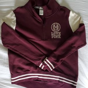 Pink quarter zip pullover jacket